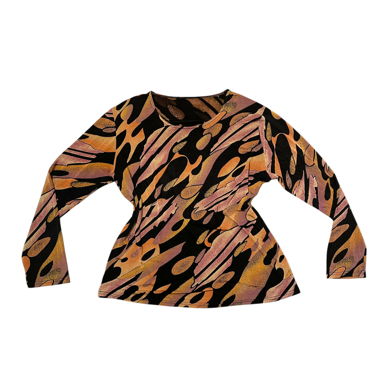 Retro Print Long Sleeve Top
