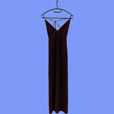 Vestito lucido glitter bordeaux Y2K