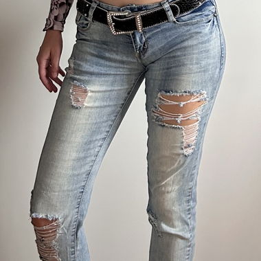 Y2K Style Vintage Ripped Jeans
