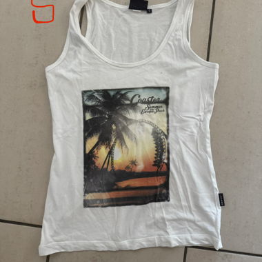 Weisses Tank Top mit Print