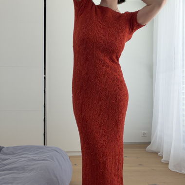 Red Open-Back Maxi Dress