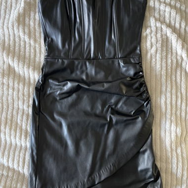 Zara Black Faux Leather Dress