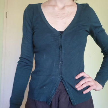 Dark green cardigan
