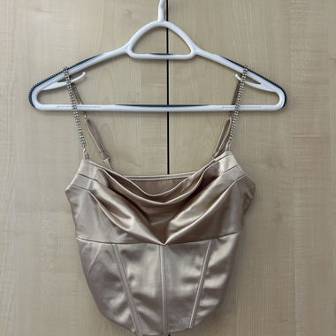 Haut corset avec bretelles à pierres scintillantes