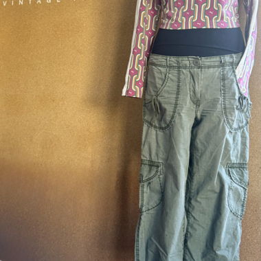 Pantaloni cargo Capri verde oliva originali anni 2000