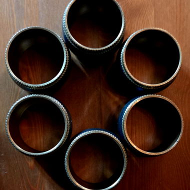 Set di 6 anelli per tovaglia in metallo blu metallizzato