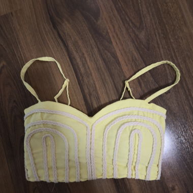 Top bustier giallo