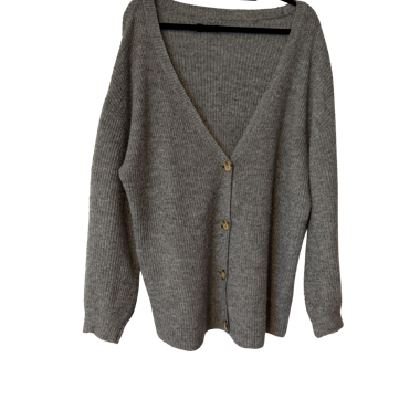Graue Strickjacke