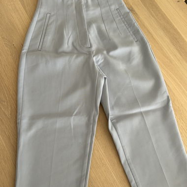 Zara Blue-Grey High-Waist Trousers