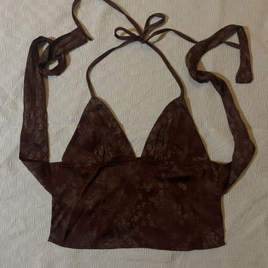 Braun-rot Neckholder-Top