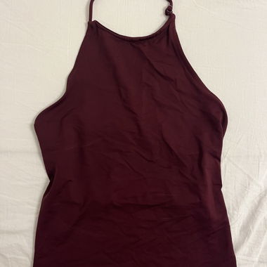 Bordeaux red backless top