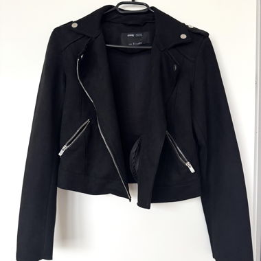 black biker jacket made of imitation suede s 36