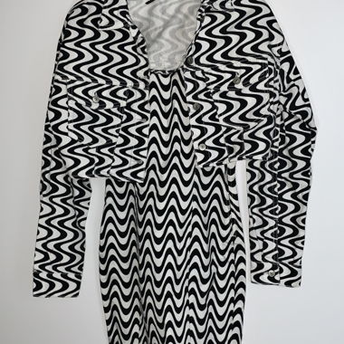 Ensemble Noir et Blanc avec Imprimé Abstrait