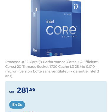 Intel Core i7-12700KF Processor