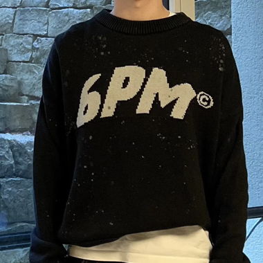 6PM color sprayed knit sweater