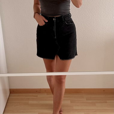 Black Denim Skirt XS