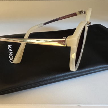 MANGO lunettes de soleil rondes beige