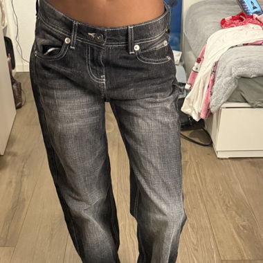jeans noirs taille basse