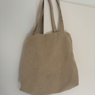 Borsa in velluto a coste beige