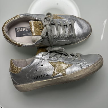 Sneakers Golden Goose Superstar argento oro