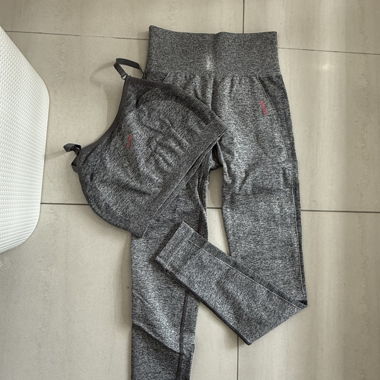 Completo Gymshark leggings seamless grigio