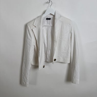 Veste de blazer courte blanche