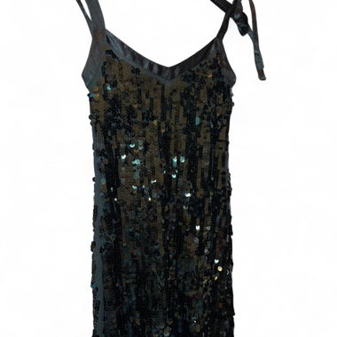 Vestito sottoveste verde con paillettes