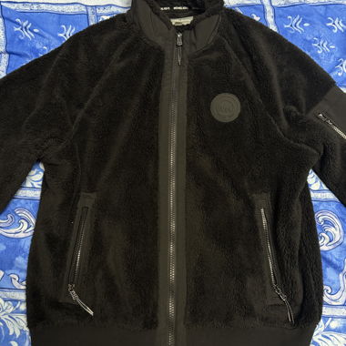 Michael Kors black fleece jacket L