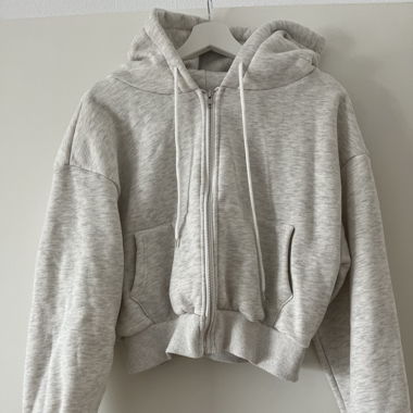 Hoodie short Hellgrau