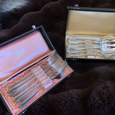 Genuine Silver Cutlery Set in Case