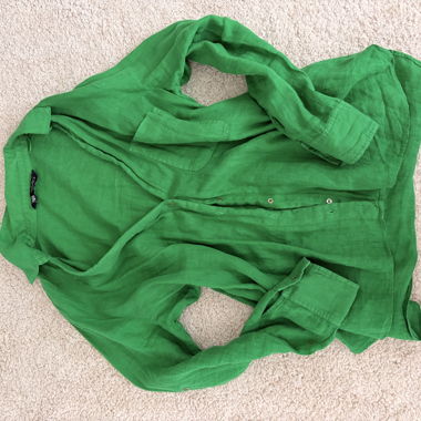 Blusa in lino ZARA verde