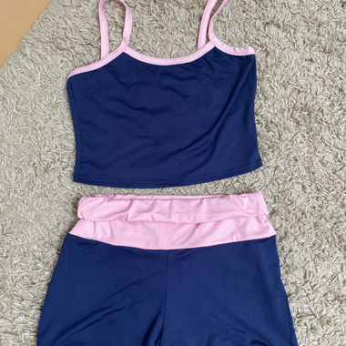 Blue and Pink Two-Piece Set