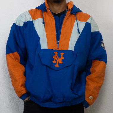 JACKET STARTER MLB NY METS L BLUE ORANGE WHITE