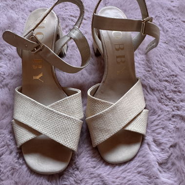 Hobby nude heeled sandals