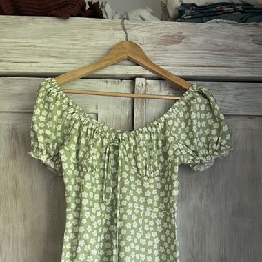 Green flower dress