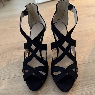 Black high-heel sandals