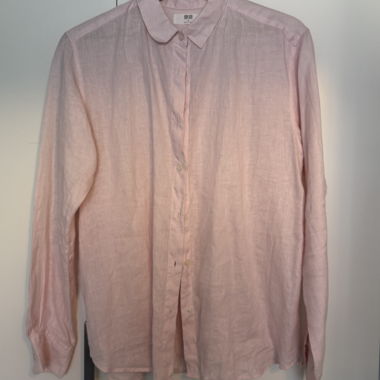 Uniqlo Premium Leinenhemd Rosa