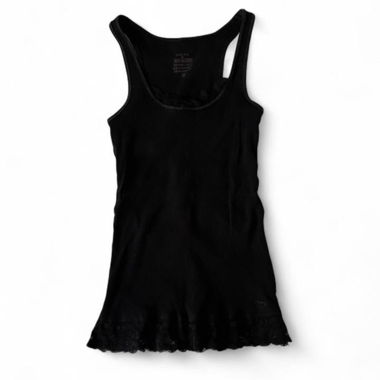 Black Lace Trim Tank Top