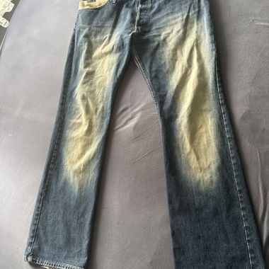 Jeans vintage D&G dritti con stampa sul retro