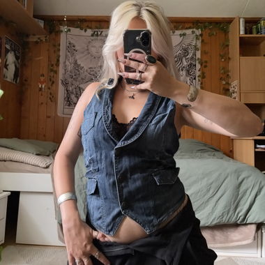 Vintage dark blue denim vest