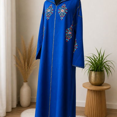 Abito/caftan/jellaba marocchina blu perla 