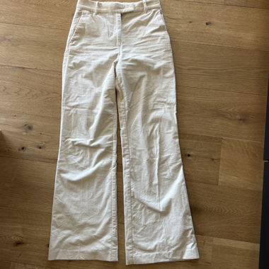 Pantaloni in velluto a coste bianco sporco