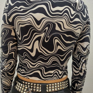 Weiss-schwarzer Rollkragenpullover Even&Odd