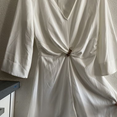 Zara weisser Jumpsuit-Shorts