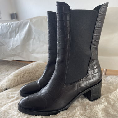 Stiefeletten schwarz Leder