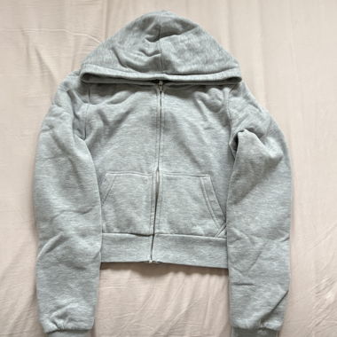 Grey Cropped Hoodie