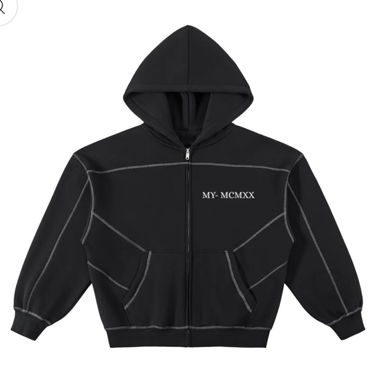 Felpa con cappuccio con zip ICONIK grigia e nera