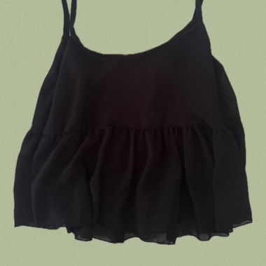 Schwarzes ärmelloses Top