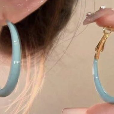 Boucles d'oreilles créoles turquoise