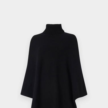 Poncho schwarz mit Rollkragen